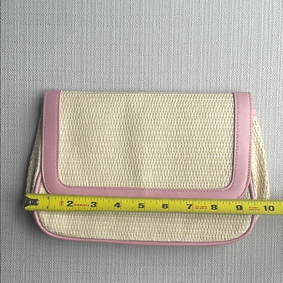 Lancome raffia straw Clutch cosmetics pouch cream/pink - Picture 12 of 15